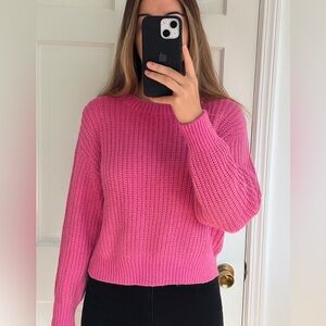 Wilfred Aritzia Salette Chenille Crewneck Sweater Hot Pink Fuchsia, Size Small S
